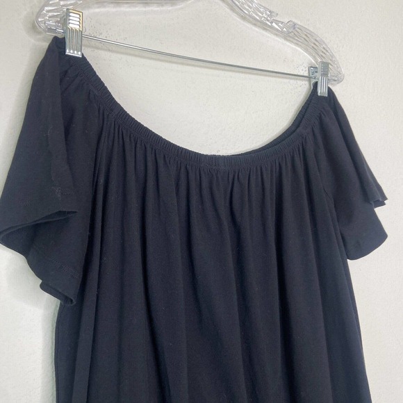 ASOS Off the Shoulder Flutter Sleeve Black Tunic Top 14 NWT - Picture 8 of 10